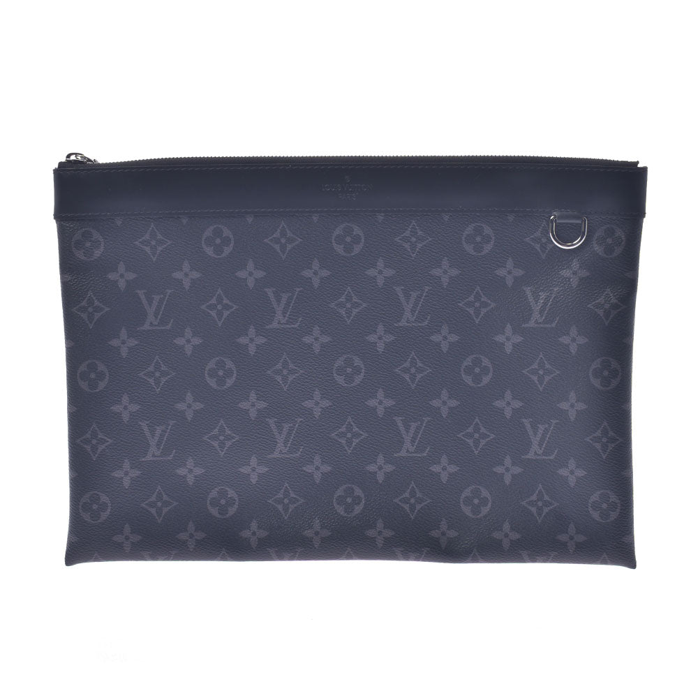 【お歳暮】LOUIS VUITTON ルイヴィトン モノグラム エクリプス ポシェットディスカバリー 黒/グレー M62291 メンズ モノグラムエクリプスキャンバス クラッチバッグ Aランク 中古 