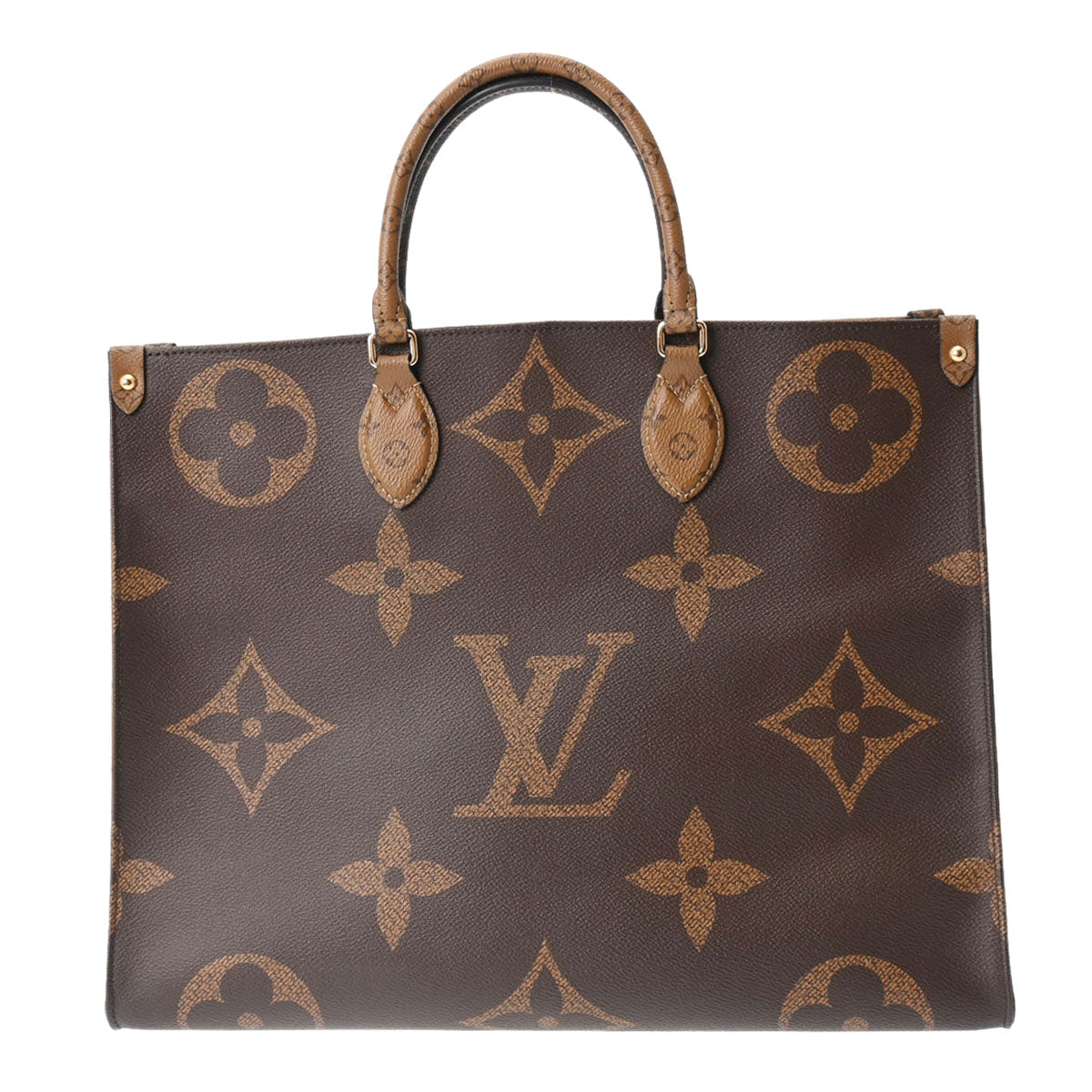 LOUIS VUITTON ルイヴィトン モノグラムリバース オンザゴー GM  ブラウン M44576 ユニセックス モノグラムジャイアントリバース 2WAYバッグ Aランク 中古 