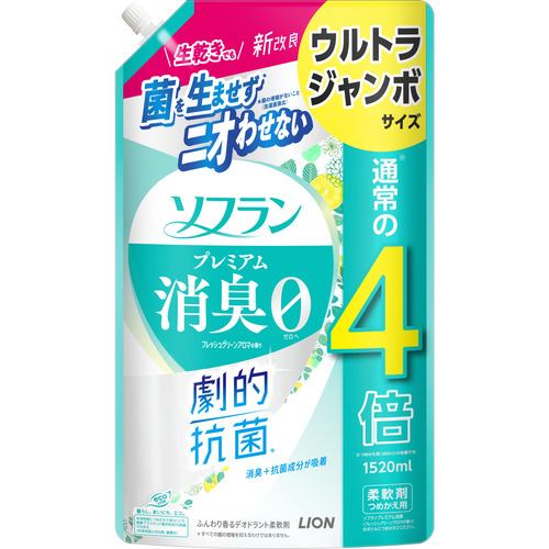 ライオン ソフランプレミアム消臭グリーンアロマ詰替ウルトラジャンボ 1520ml