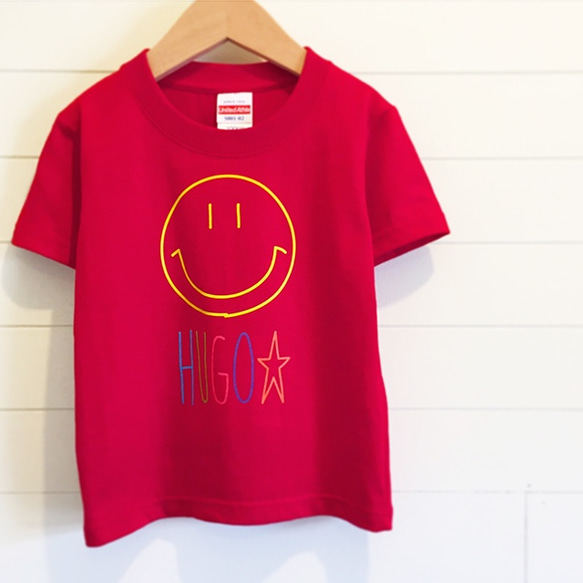 ネームオーダーTシャツ - Smile☺︎／レッド