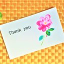 thank youカード20枚☆メッセージカード☆一輪の花