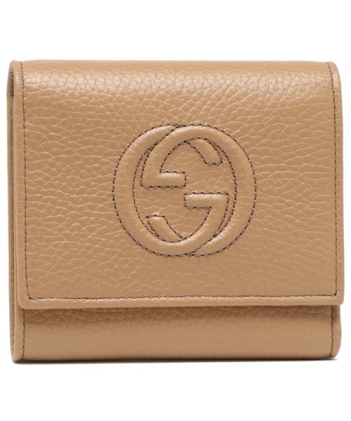 グッチ アウトレット 三つ折り財布 GGレザー ミニ財布 ベージュ レディース GUCCI 598207 A7M0G 2754