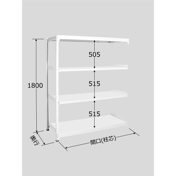 サカエ ラークラック(ホワイト/150kg/高さ1800/連結) RLS-1524R 1台（直送品）