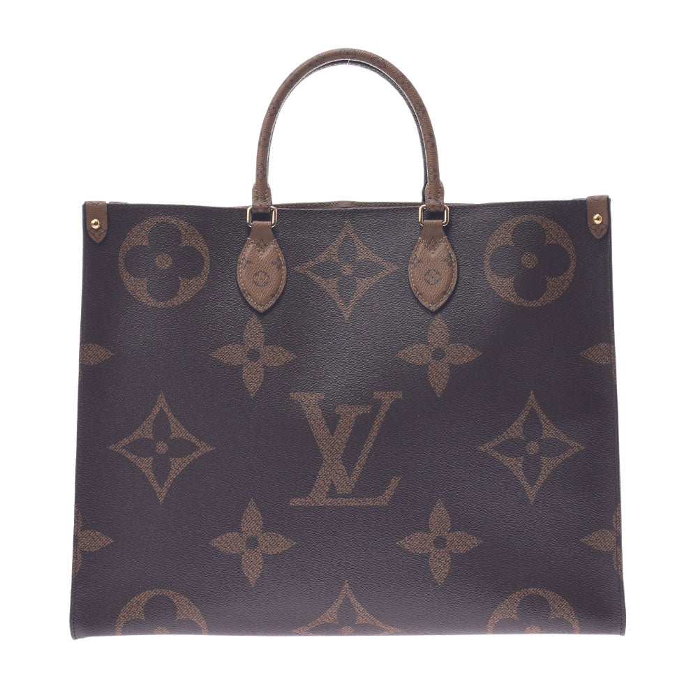 LOUIS VUITTON ルイヴィトン ジャイアントモノグラム オンザゴーGM リバース ブラウン M45320 ユニセックス モノグラムリバースキャンバス 2WAYバッグ Aランク 中古 