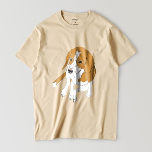 パステルカラー　ビーグル　Tシャツ　おすわり　犬　メンズ　レディース　ユニセックス　ゆるかわ