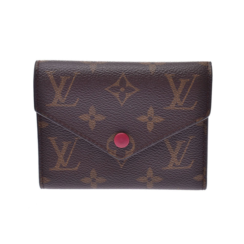 LOUIS VUITTON ルイヴィトン モノグラム ポルトフォイユ ヴィクトリーヌ コンパクトウォレット フューシャ M41938 レディース モノグラムキャンバス 三つ折り財布 新同 中古 