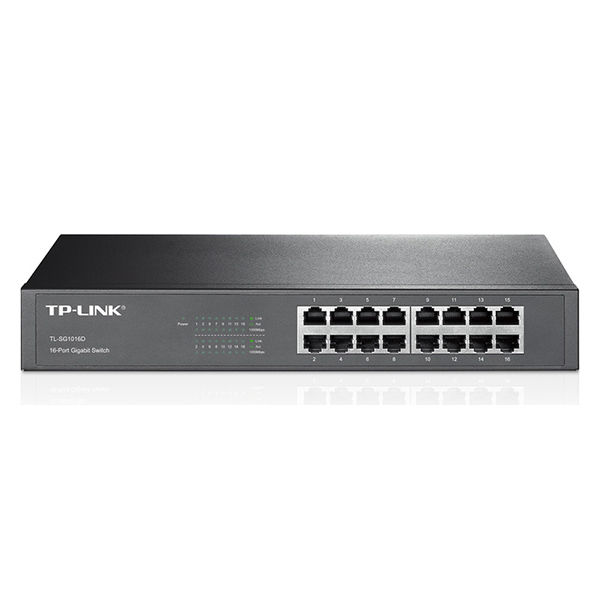 TP-LINK 16ポート ギガビット デスクトップ/ラックマウント スイッチ TL-SG1016D(UN) 1台