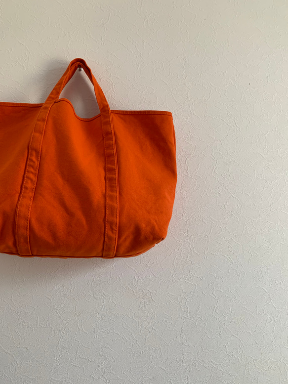 【A4対応】帆布　BASIC TOTE ( M ) オレンジ