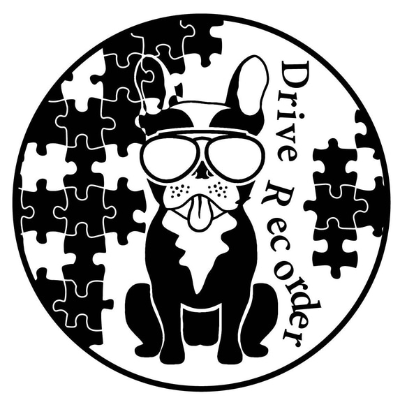 カッティングシート circle bulldog ステッカー 犬 ドラレコ ドライブレコーダー ブルドッグ