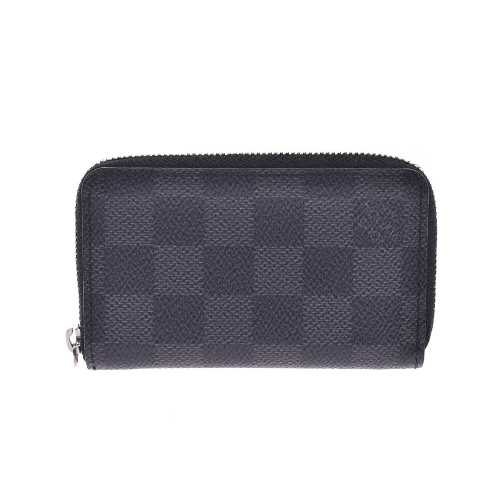 LOUIS VUITTON ルイヴィトン ダミエ グラフィット ジッピーコインパース 黒/グレー N63076 メンズ コインケース ABランク 中古 