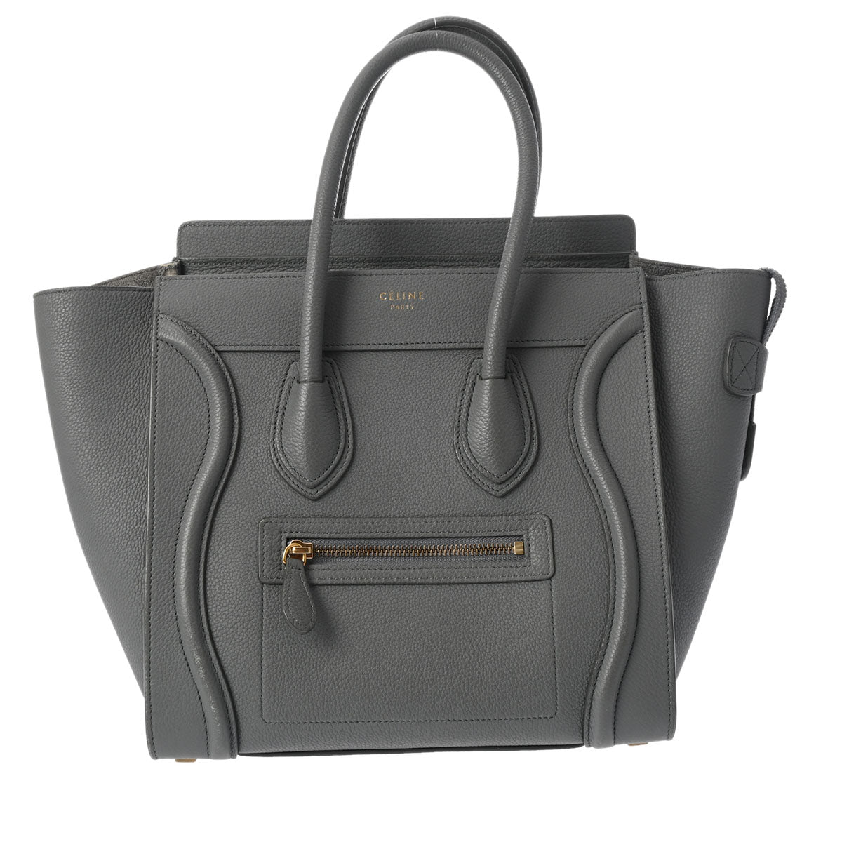 CELINE セリーヌ ラゲージ マイクロ グレー ゴールド金具 - レディース カーフ ハンドバッグ ABランク 中古 -  kscminorities.kerala.gov.in