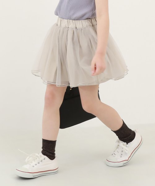 1分丈 ボリュームチュールスカッツ 子供服 キッズ ベビー 女の子 ボトムス スカート スカッツ 1分丈スカッツ