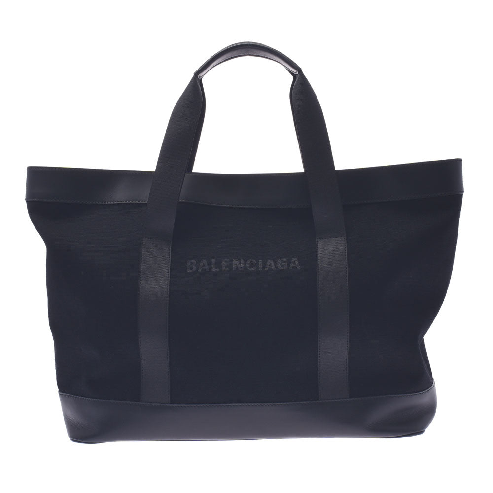 BALENCIAGA バレンシアガ ネイビートートバッグ 黒 479290 ユニセックス キャンバス/レザー ハンドバッグ Aランク 中古 