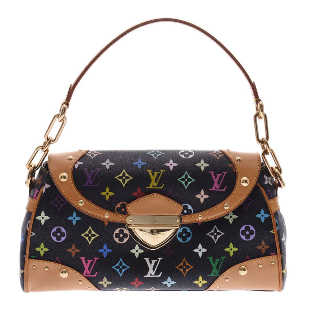 LOUIS VUITTON ルイヴィトン マルチカラー ビバリーMM 黒 M40204 レディース モノグラムマルチカラー レザー ハンドバッグ ABランク 中古 