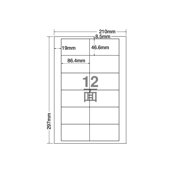 NANA ラベルシールナナワードA4 12面 四辺余白 500枚 F808925-LDW12PB