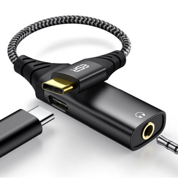 ESR PD充電対応 2-in-1 USB-C イヤホンジャックアダプター ESR441