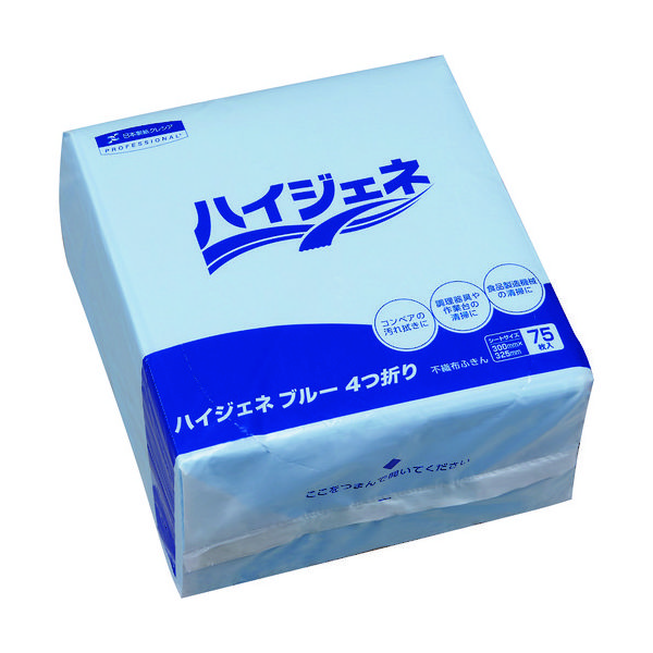 日本製紙クレシア クレシア ハイジェネ ブルー 4つ折り 62110 1ケース(1350枚) 161-0411（直送品）