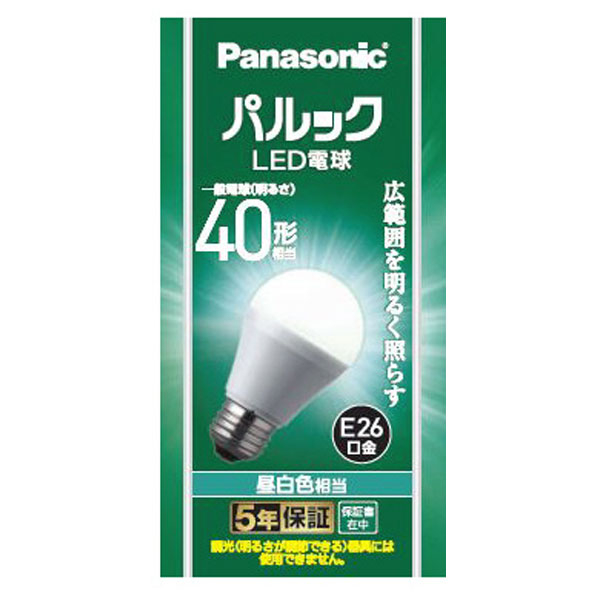 パナソニック LED電球 E26口金 全光束485lm(4．2W一般電球タイプ) 昼白色相当 パルック LDA4NGK4