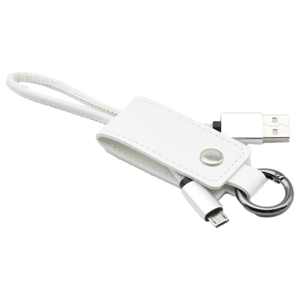 JTT キーケース型microUSBケーブル(20cm) ホワイト KCMU-WH