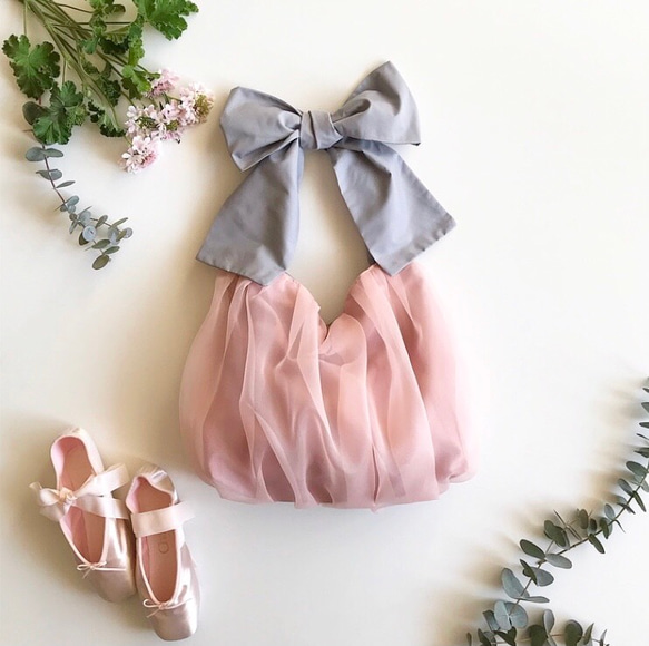 【受注生産】《3way》ribbon tote bag （sakura pink）