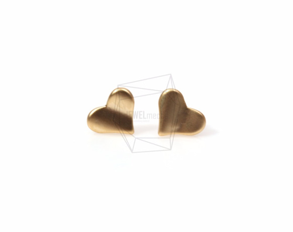 ERG-524-MG【2個入り】ベントハートピアス,Bent Heart Earring Post