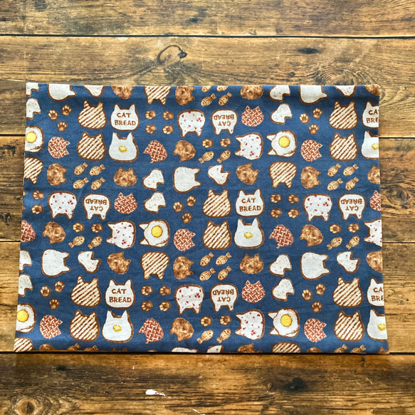 30×40ランチマット CAT BREAD(ブルー)