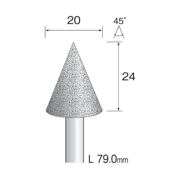 ミニター ミニモ 電着ダイヤモンドバー#120 φ20 AD3273 1本 852-7692（直送品）