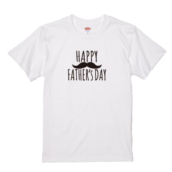 【送料無料】父の日にTシャツを「HAPPY FATHER’S DAY」（ホワイト）【ゆうパケット送料サービス】