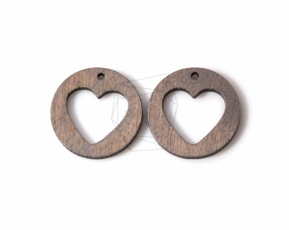 BSC-153-G【4個入り】ハートウッドビーズ,heart Wooden Beads /30mm x 30mm