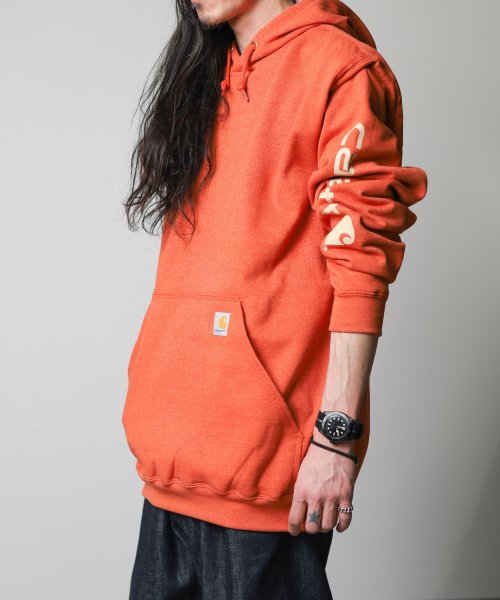 【W】【CRHTT－K288－21】【it】【UT20】【Carhartt】SLEEVE LOGO HOODED SWEAT SWEATSHIRTS