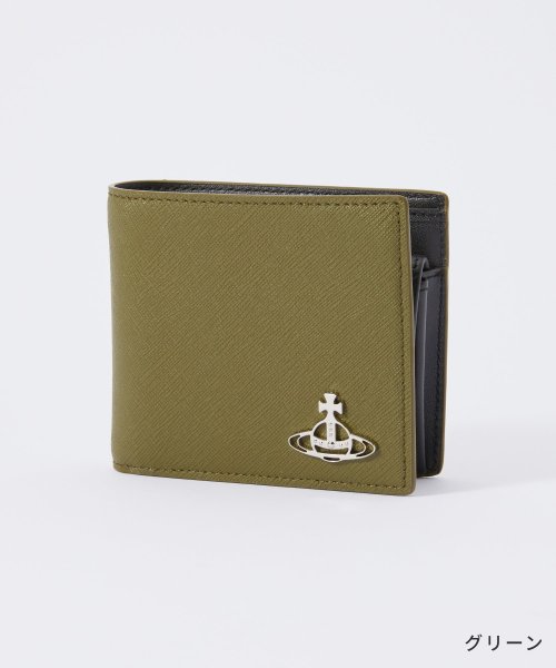 ヴィヴィアンウェストウッド 二つ折り財布 Vivienne Westwood 51010016 L001N SAFFIANO MAN WALLET WITH C