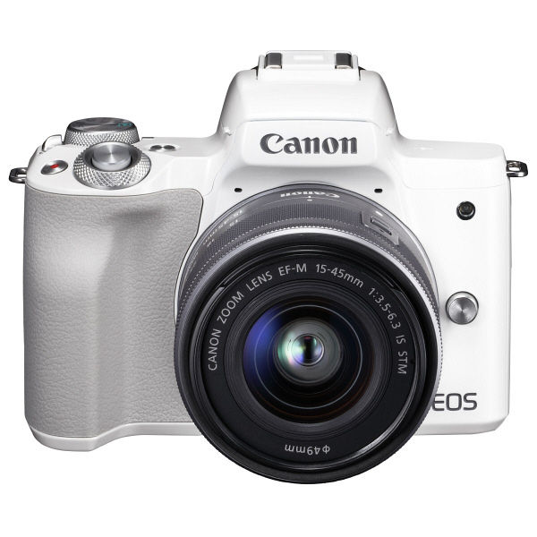 キヤノン Canon ミラーレス一眼 ホワイト EOS KISS M ダブルズームキット 2410万画素 APS-C Wi-Fi対応