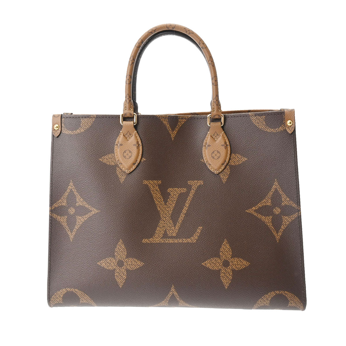 LOUIS VUITTON ルイヴィトン モノグラムジャイアント オンザゴー MM 2WAYトート ブラウン M45321 レディース モノグラムリバースキャンバス ハンドバッグ Aランク 中古 