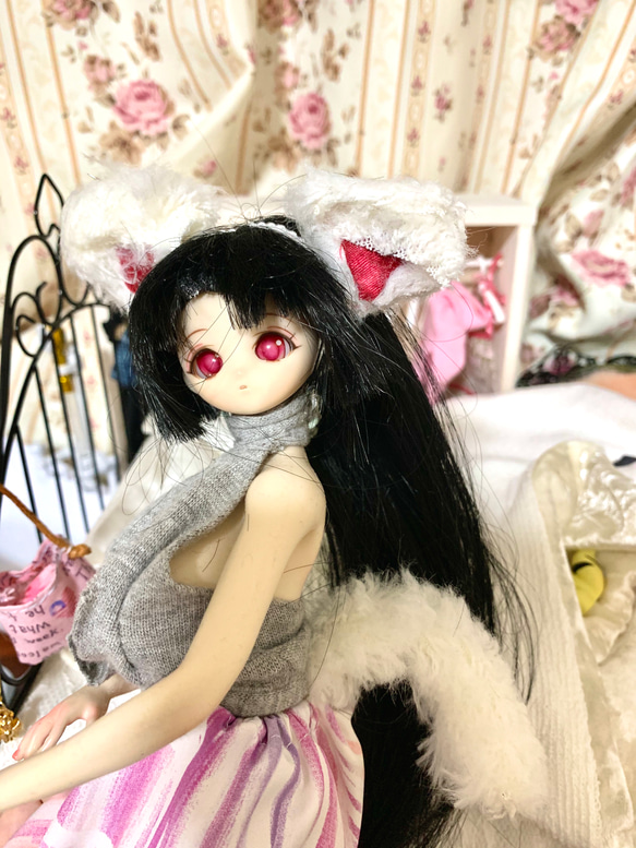 DOLL用の猫耳＆尻尾(しろねこ)②