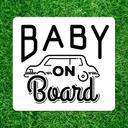 Baby on Board マグネットステッカー（車イラスト白）