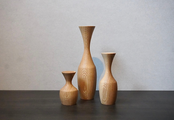 Flower vase オーク3Pset 一輪挿し　フラワーベース　受注製作