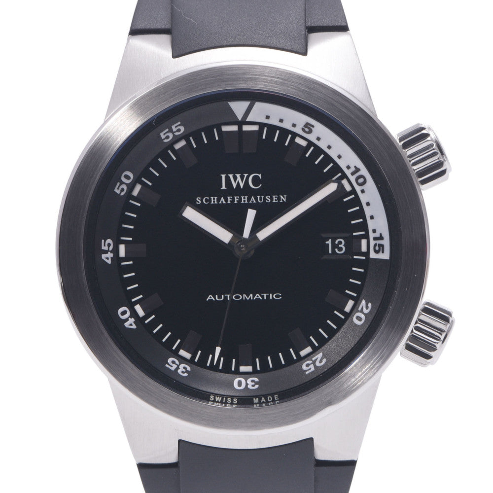 IWC SCHAFFHAUSEN アイダブリューシー シャフハウゼン アクアタイマー IW354807 メンズ SS/ラバー 腕時計 自動巻き 黒文字盤 Aランク 中古 