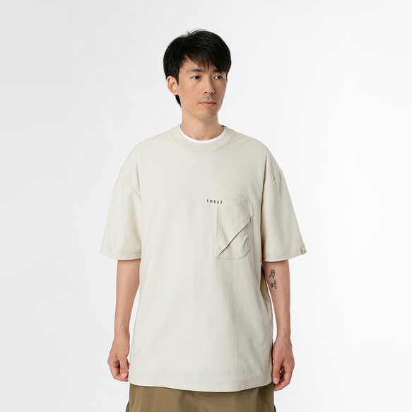 TMCAZ 3D Dual-Pocket Tee [White Onyx] 立体シルエット 2層ポケット ルーズ半袖Tシャツ 綿