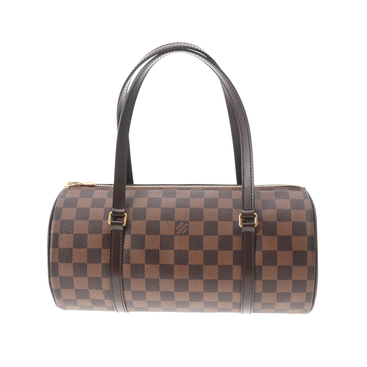 LOUIS VUITTON ルイヴィトン ダミエ パピヨンGM ブラウン レッド N51303 レディース ダミエキャンバス ハンドバッグ 新同 中古 