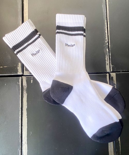 【EX】【PS20002】【Pledge】ONEPOINT LOGO SOCKS 2P SET