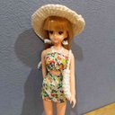 ✾スイムウェアセット✾　ジェニー　コーデ　ドール　服　水着　花柄　帽子　バッグ　ブレスレット　リゾート　おでかけ　夏　バカンス　ビーチ　海