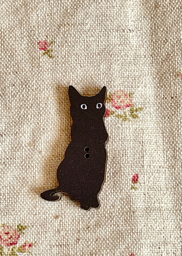 フランスより＊おしゃれなボタン＊黒猫ちゃん　再入荷