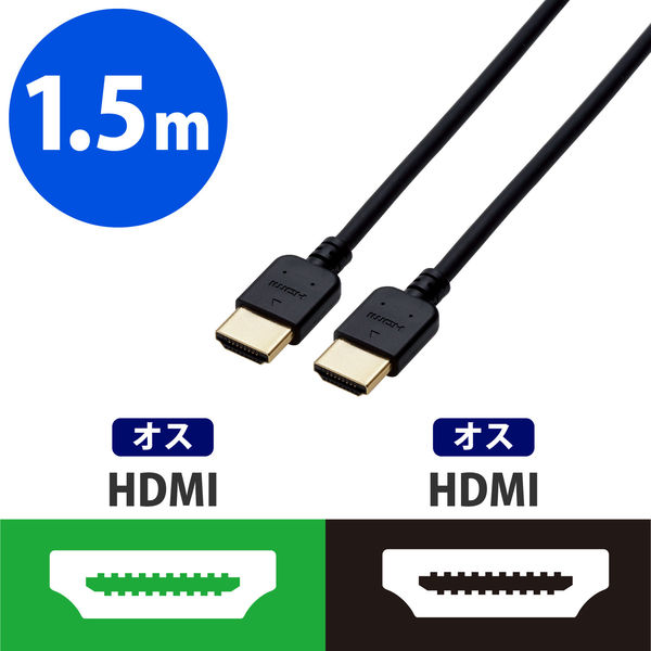 HDMIケーブル やわらかタイプ ハイスピード 4K対応 ブラック CAC-HD14EYシリーズ エレコム