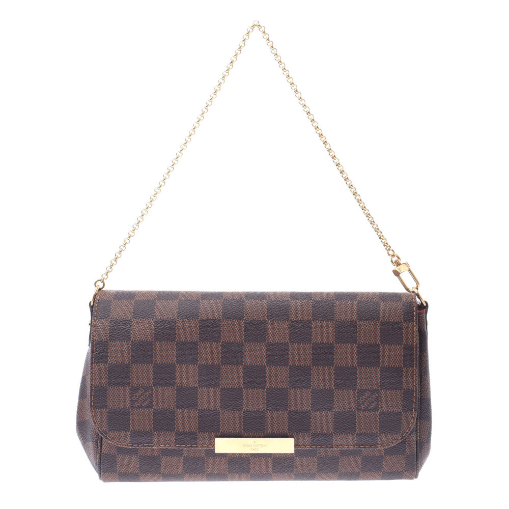 LOUIS VUITTON ルイヴィトン ダミエ フェイボリットMM 2WAYバッグ ブラウン N41129 レディース ダミエキャンバス ショルダーバッグ Aランク 中古 