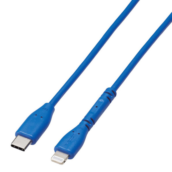 エレコム イージーグリップUSB-C to Lightningケーブル(1．0m) ブルー MPA-CLPSE10BU