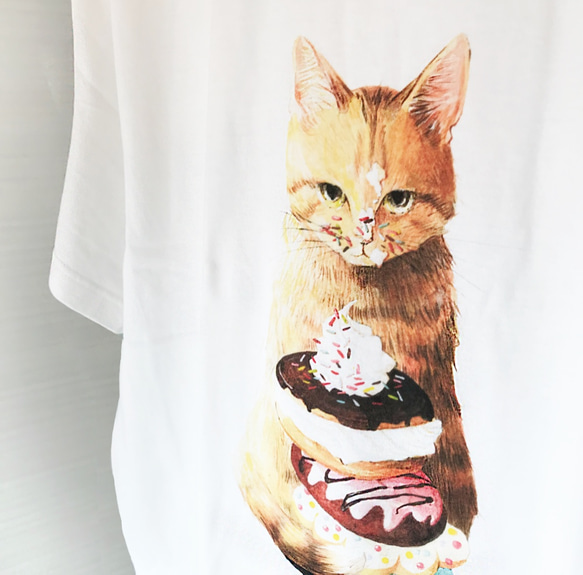 再販◎3種類◎ 茶トラ猫さんのビッグシルエットTシャツ