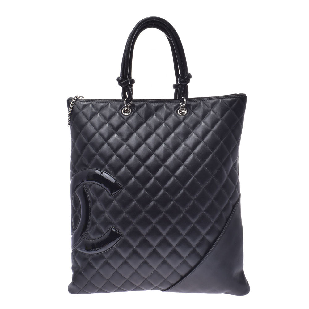 CHANEL シャネルフラット トートバッグ  14132 黒 黒 レディース ラムスキン トートバッグ  中古