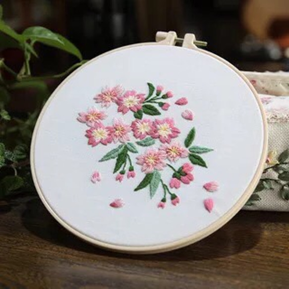 26花模様　花柄刺繍キット　お花シリーズ　刺繍作成キット　刺繍作成セット　刺繍セット　桜