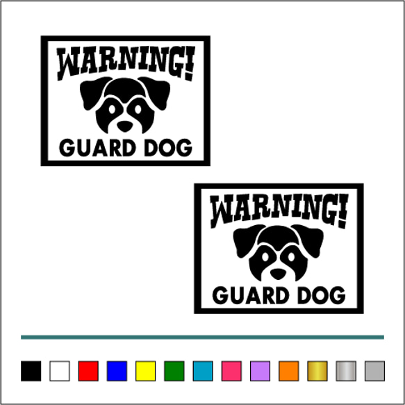 番犬【 WARNINGA GUARD DOG 】015 ステッカー お得2枚セット【カラー選択可】 送料無料♪