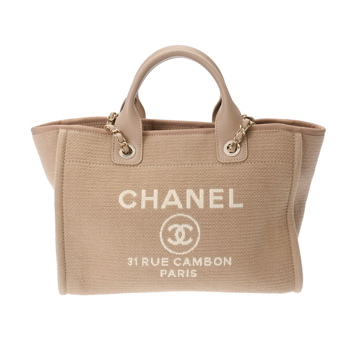 CHANEL シャネル ドーヴィル ショッピングトート 2WAY ベージュ ゴールド金具 AS3351 レディース キャンバス トートバッグ 新同 中古 